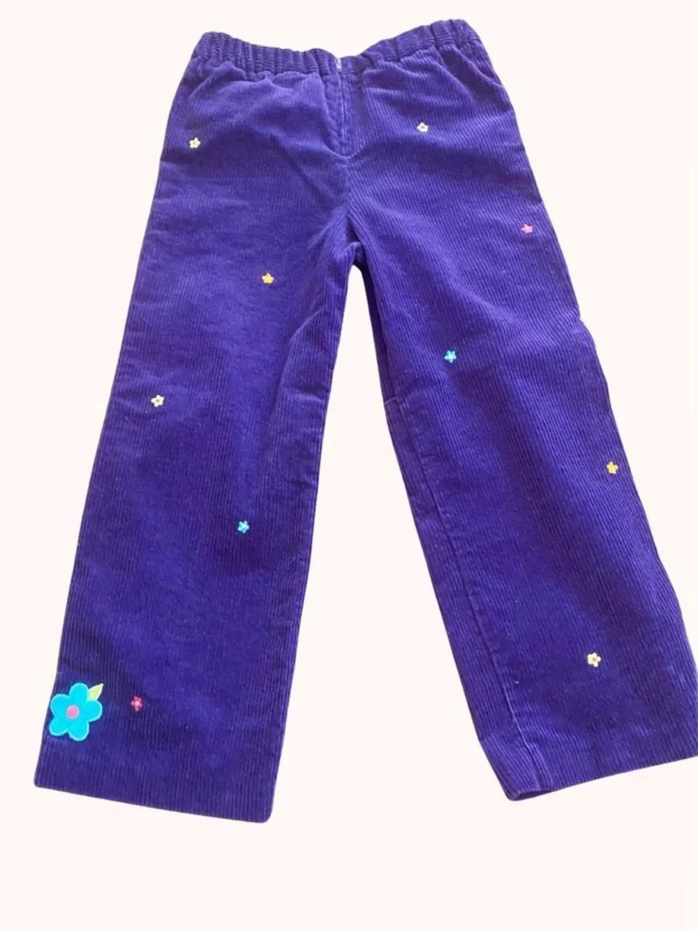 Florence Eiseman Purple Corduroy Flower Pants Size 6X Vintage, Boho, Preppy